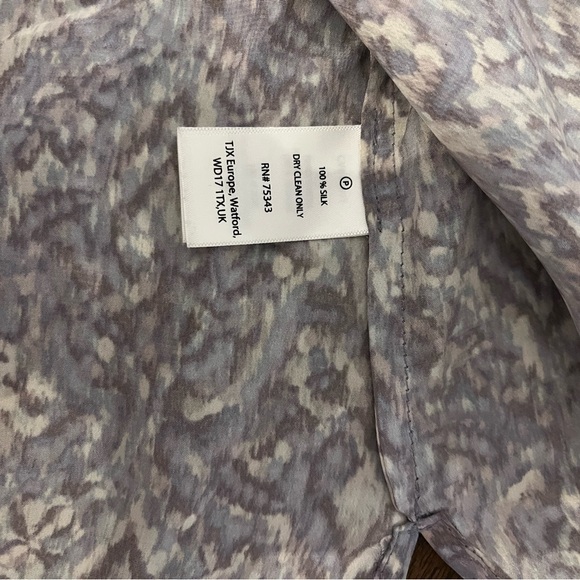 Max Studio 100% Silk Top in Purple and Cream Size Large - Picture 7 of 7